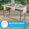 Lifetime Folding Table Portable 122cm 4 Level White Granite Metal/Polyethylene