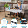 Lifetime Folding Table Portable 122cm 4 Level White Granite Metal/Polyethylene