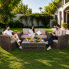 Venice Rattan Set content of  2chairs+Sofa 2seat+M Table