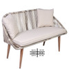 EgyBeit Monaco Garden Set Beige  (Sofa 2 Seats +2 Chairs + Table) Ropes