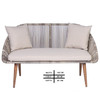 EgyBeit Monaco Garden Set Beige  (Sofa 2 Seats +2 Chairs + Table) Ropes