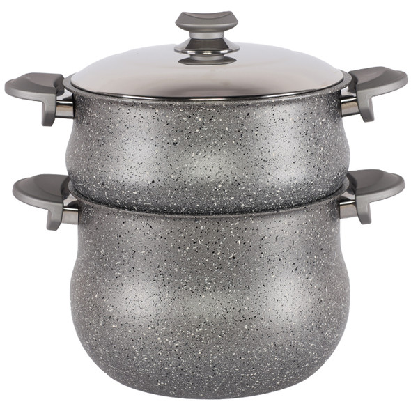 O.M.S Steam Cooking Pot Granite - Grey - 24CM