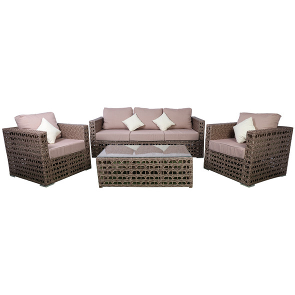 Venice Rattan Set content of  2chairs+Sofa 2seat+M Table