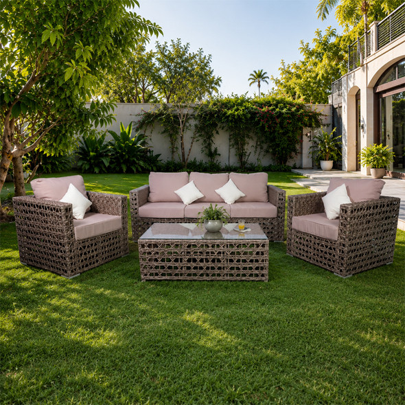 Venice Rattan Set content of  2chairs+Sofa 2seat+M Table