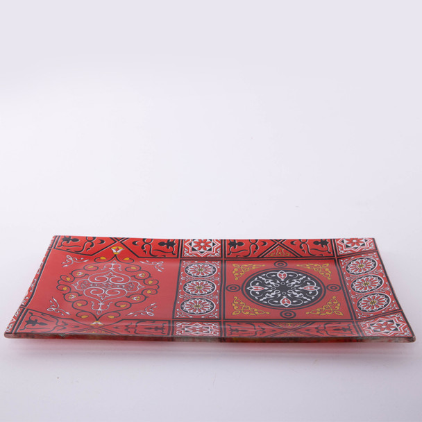 Khayamia Rectangular Serving Plate - Red