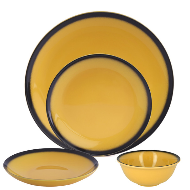 Rak Tableware Set 24 Pieces Yellow Porcelain