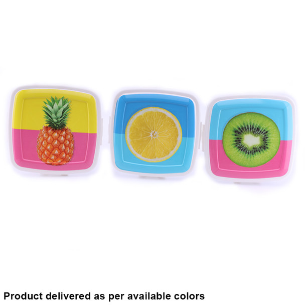 Hega Food Storage Square 14*14*5 cm Plastic -- Fruits