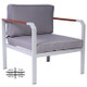 EgyBeit Santorini Garden Set (Sofa 2 Seats + 2 Chairs + Table) Aluminum/Wood