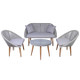 EgyBeit Monaco Garden Set Gray (Sofa 2 Seats +2 Chairs + Table) Ropes