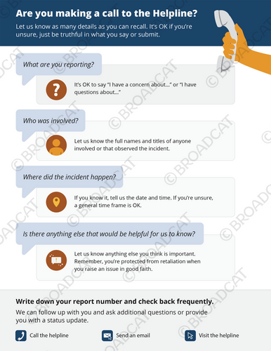 Making a call to the helpline?