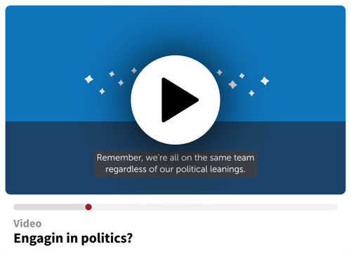 Video: Engaging in politics? Video: Engaging in politics?