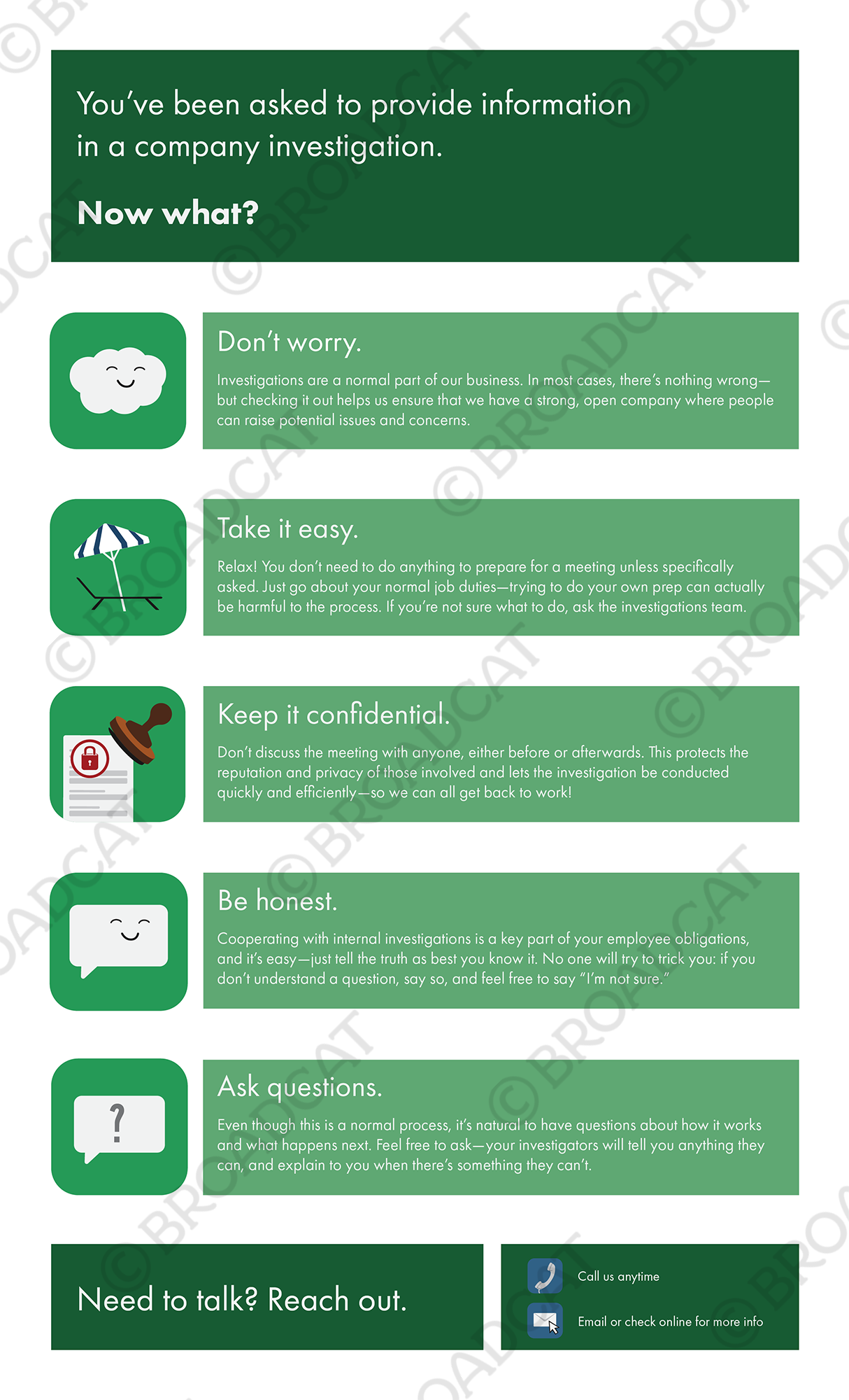 Cooperating with internal investigations Cooperating with internal investigations