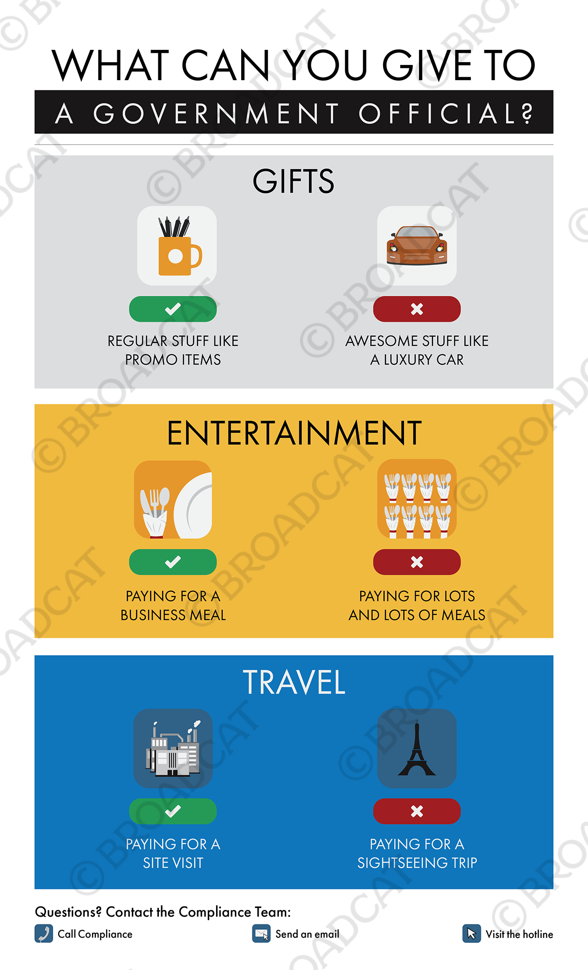 What can you give to a government official?