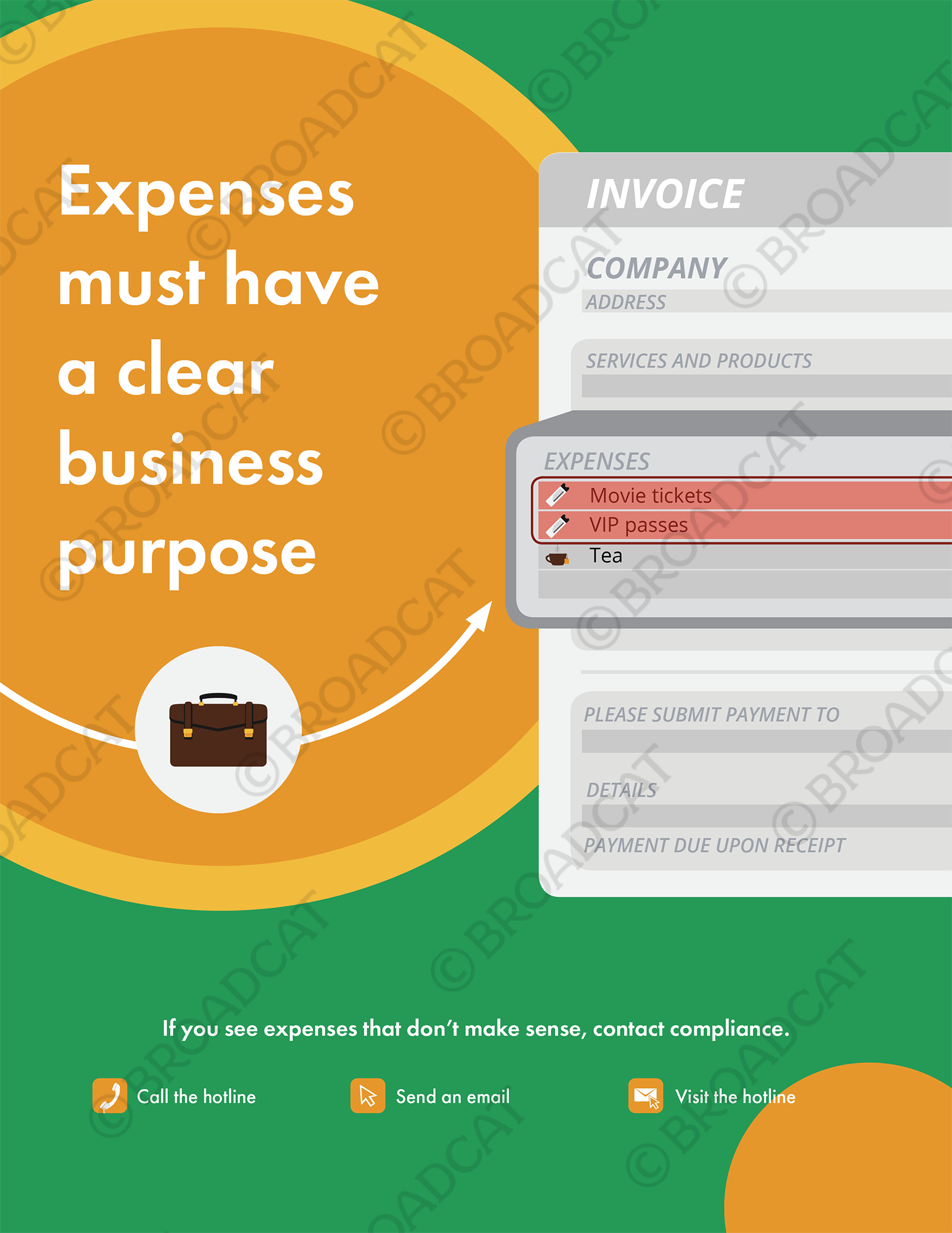 Expenses must have a clear business purpose