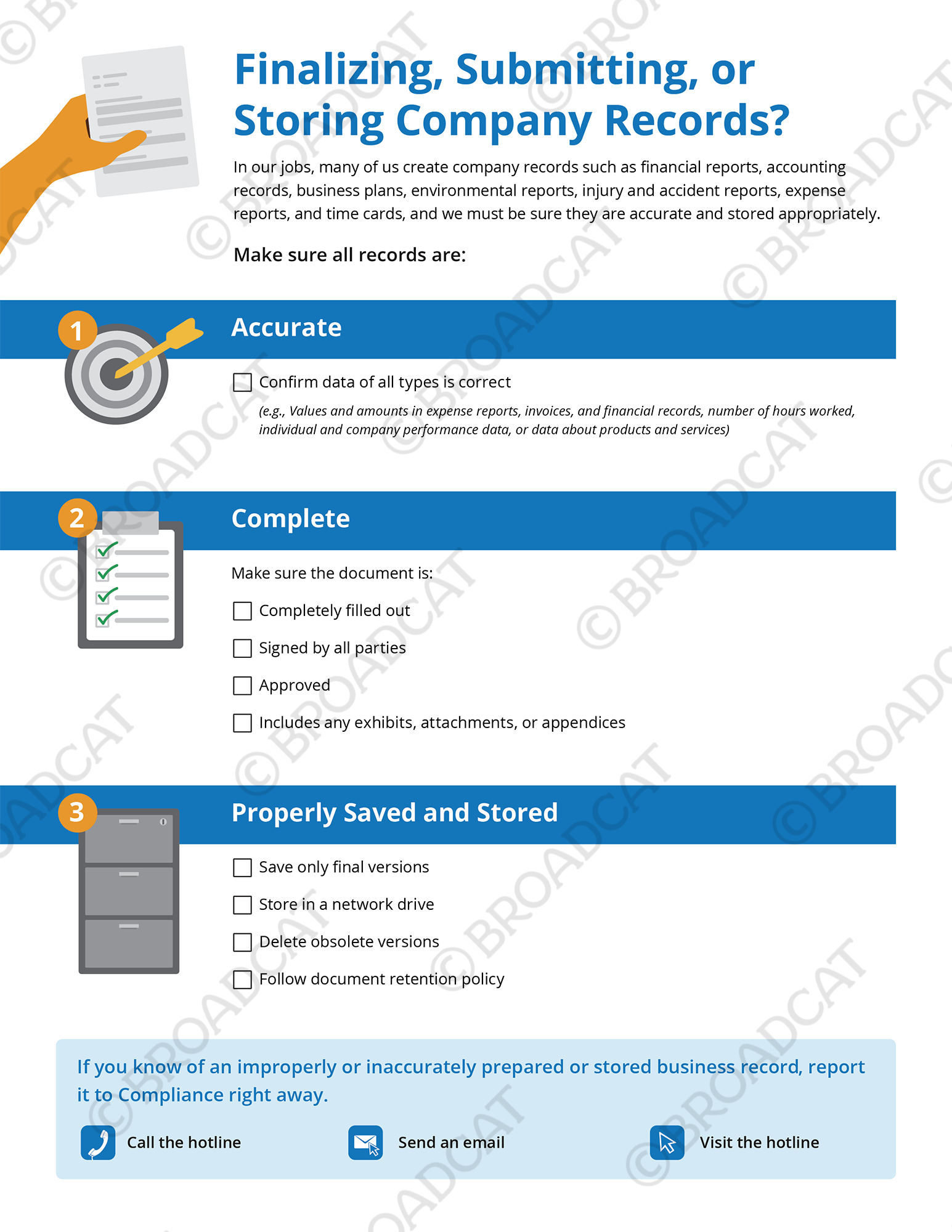 Finalizing, Submitting, or Storing Company Records?
