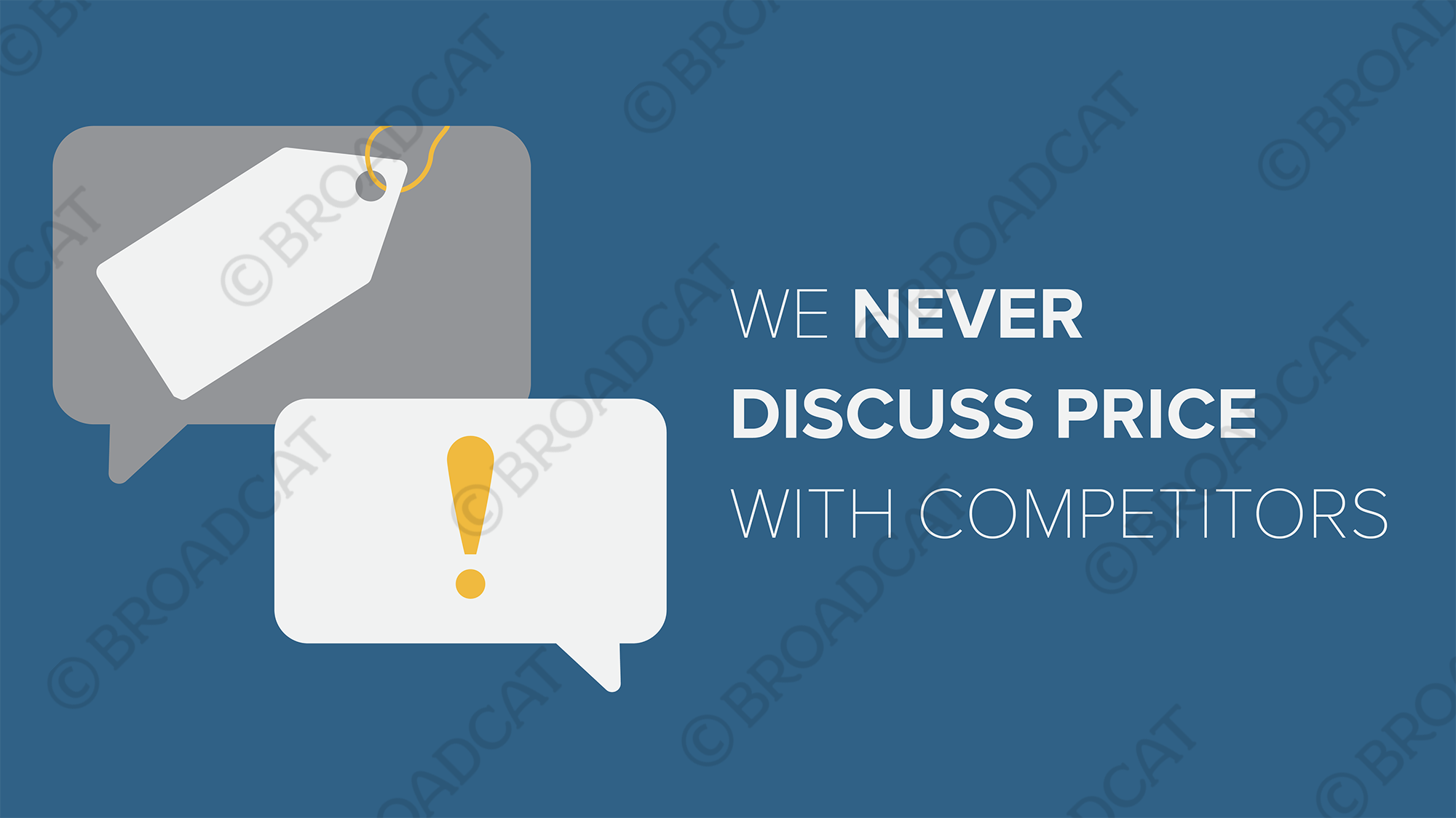 We never discuss price - horizontal We never discuss price - horizontal