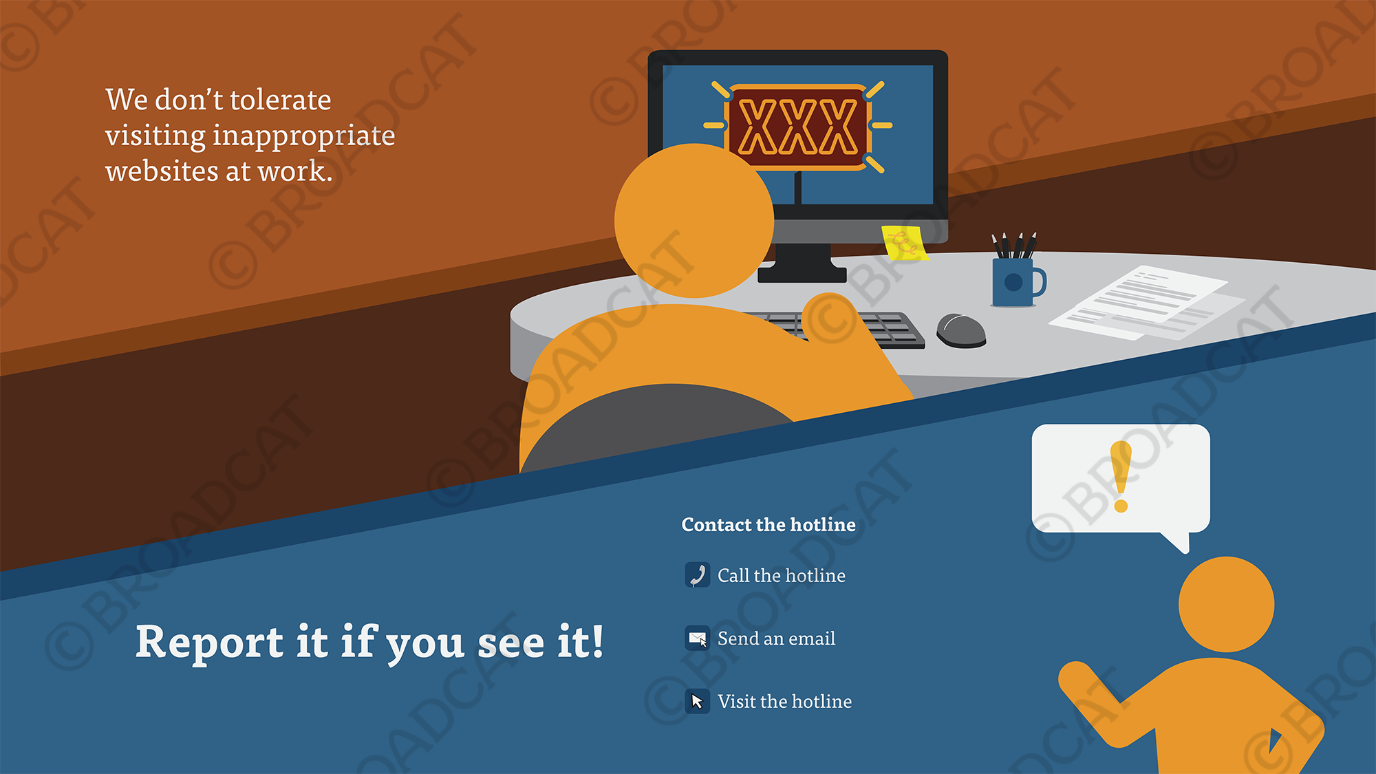 No inappropriate websites at work (desk version) - horizontal No inappropriate websites at work (desk version) - horizontal