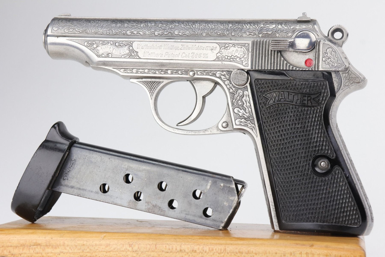 Engraved Walther PP - Rare Box Magazine - 1