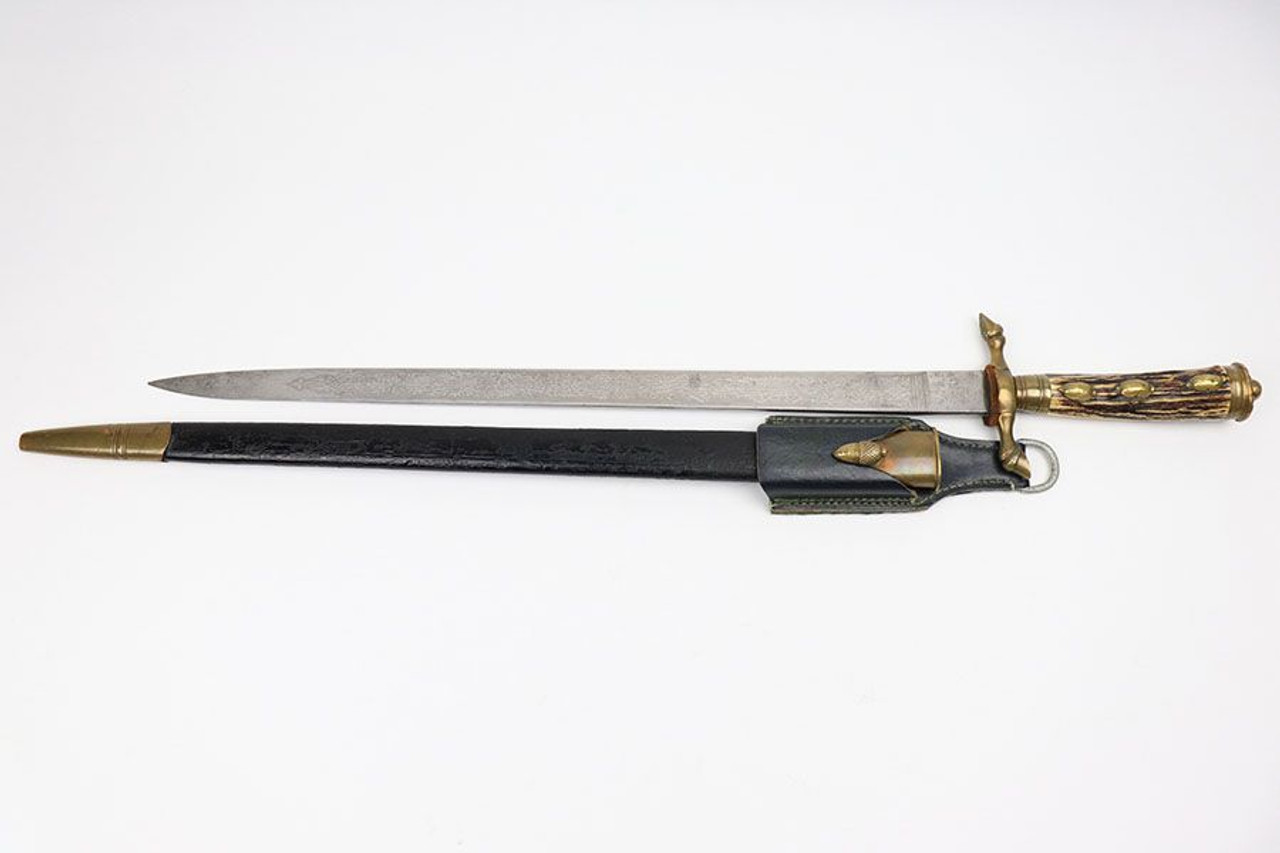 Military Hirschfanger with Sheath - 1
