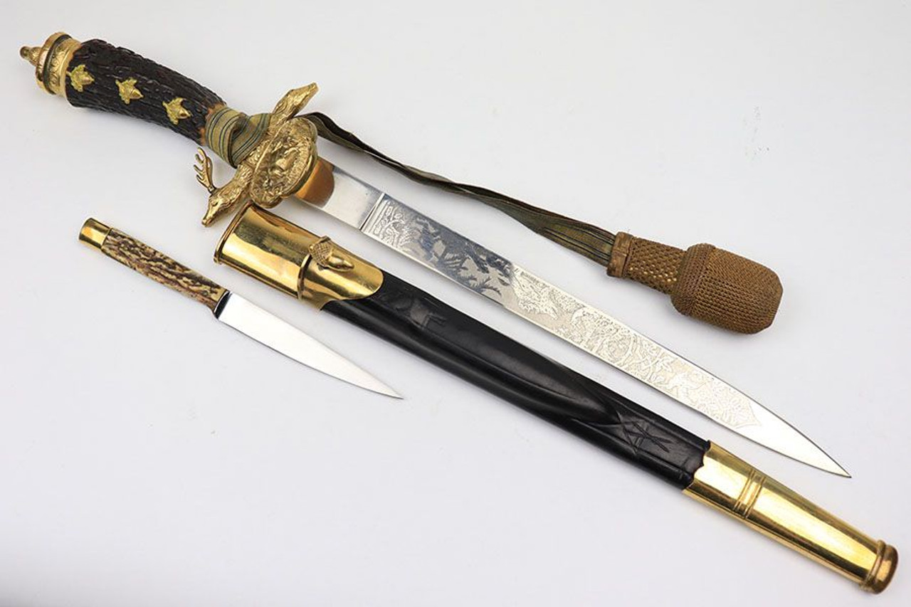 Triple Engraved Hirschfanger - 1