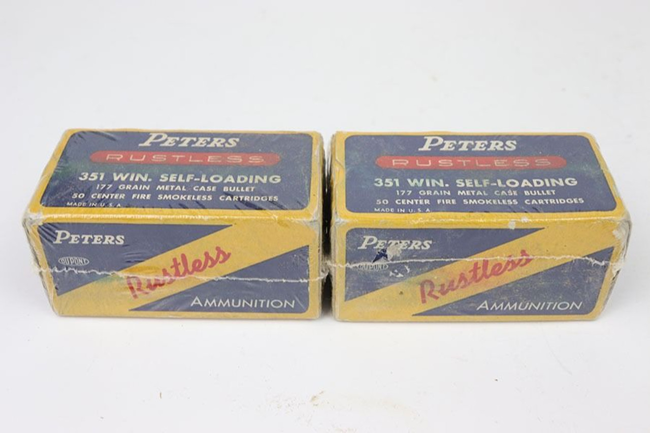 Minty - Peters Rustless 351 Winchester Ammunition - 100 Rounds