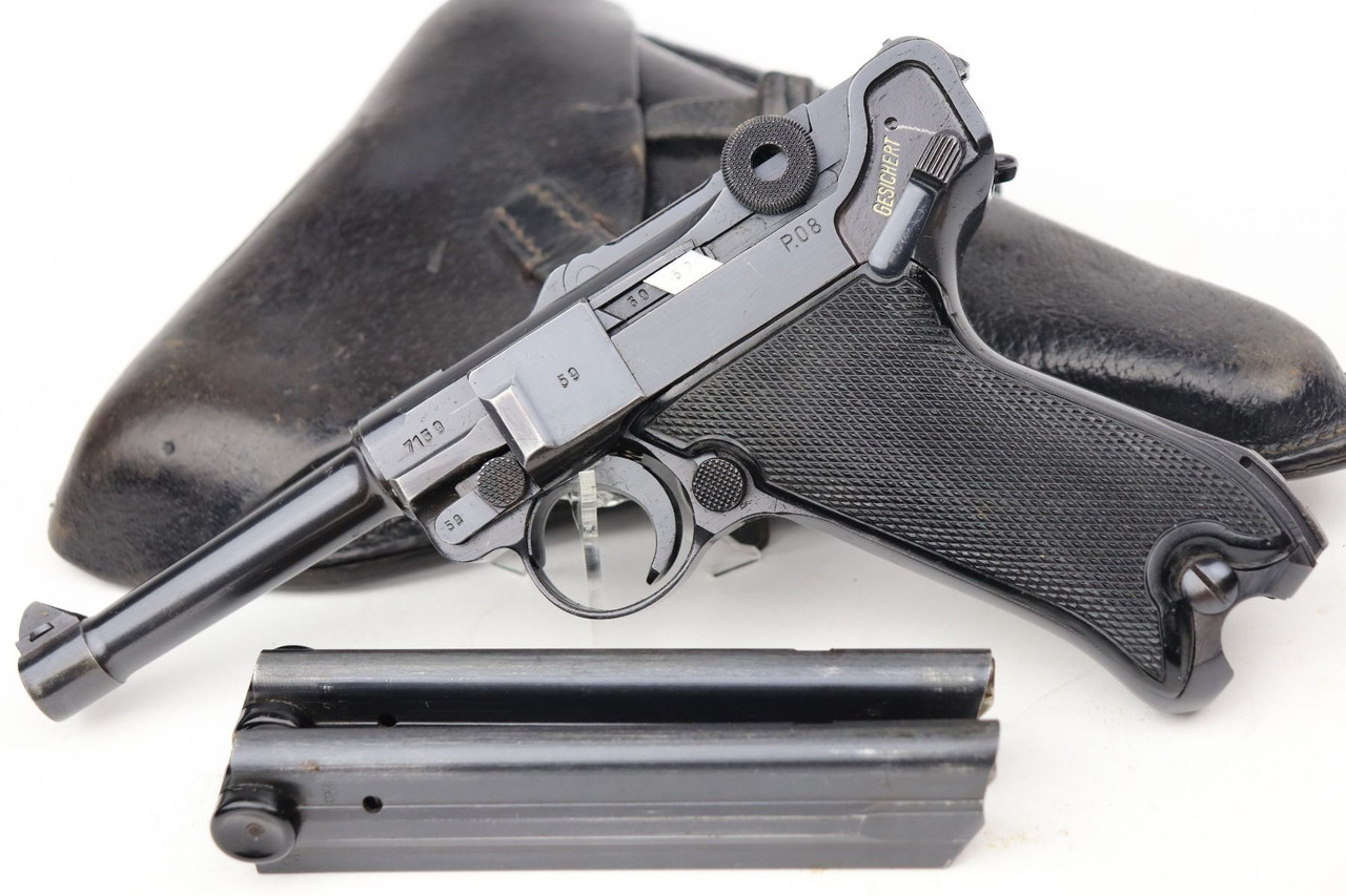 Minty Black Widow Luger Rig - Rare Pigskin Holster - 1