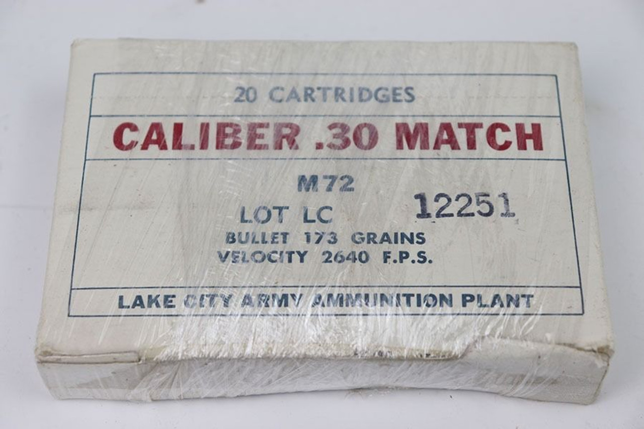 1968 Caliber .30 Match M72 Ammo