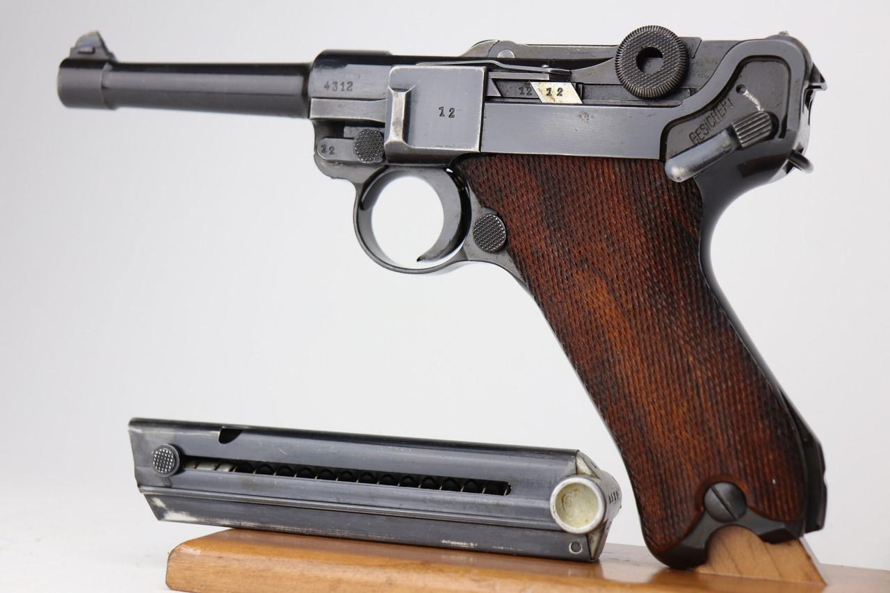 Excellent Police Eagle/L Mauser Luger - Matching Mag - 1