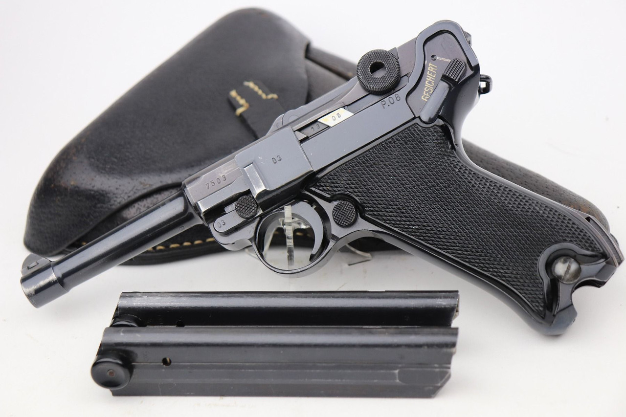 Gorgeous Black Widow Luger Rig - Rare Pigskin Holster - 1