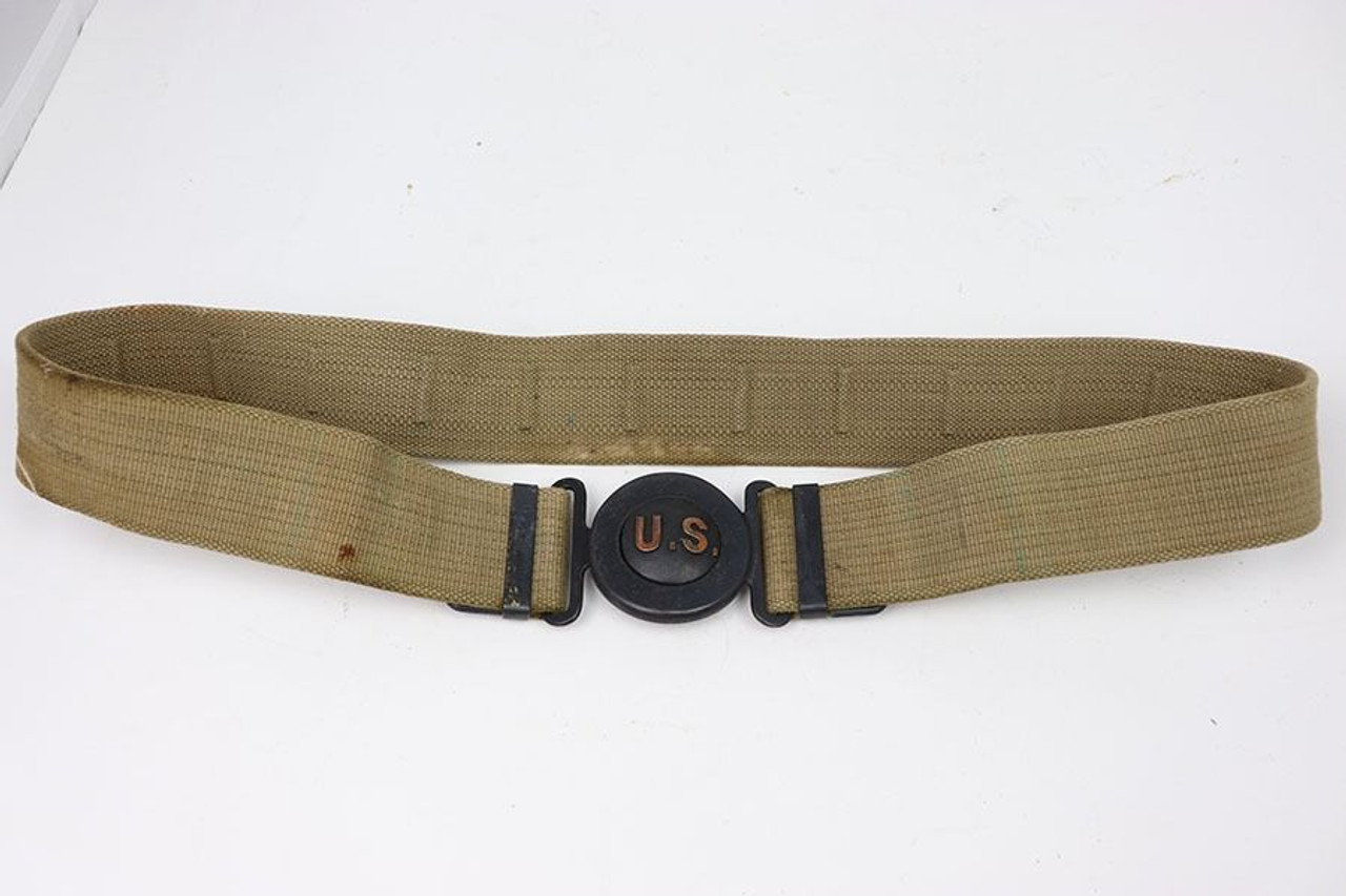 WWI US Army M1910 Mills Canvas Garrison Belt with US Buckle