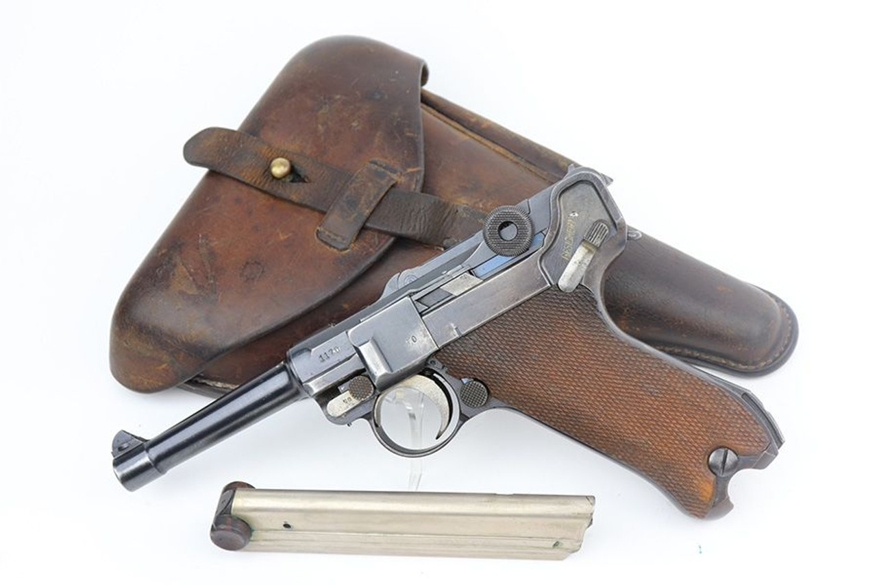 Rare 1917 DWM Luger Rig - Trier Police - Matching Magazine & Holster - 1