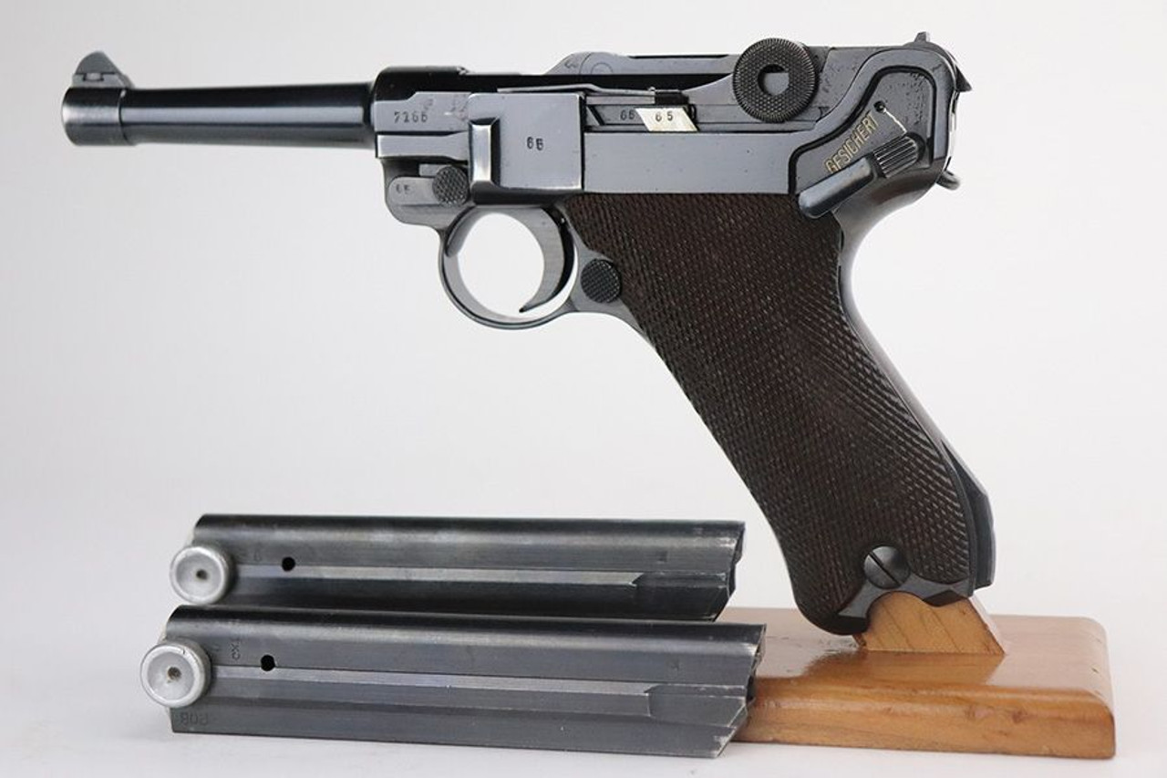 1941 Mauser Banner Police Eagle/L Luger - Two Matching Magazines - 1