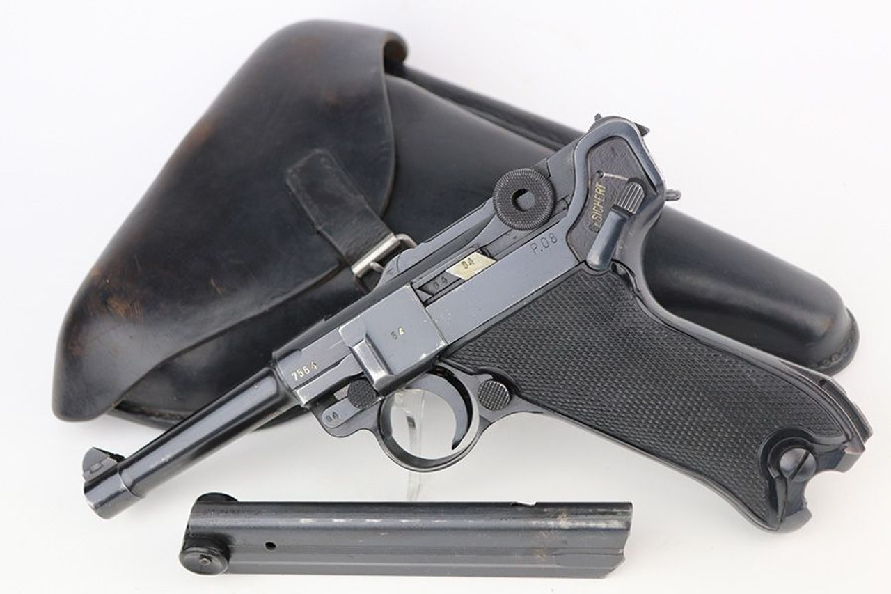 Excellent Black Widow Nazi Mauser Luger Rig - Rare Holster - 1