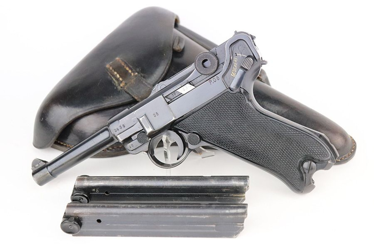 Excellent Nazi Mauser Black Widow Luger Rig - 1
