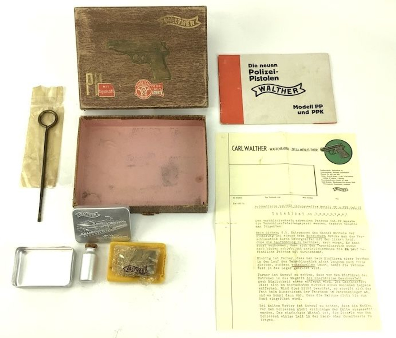Early .22 Caliber PP Box with Extras - 1