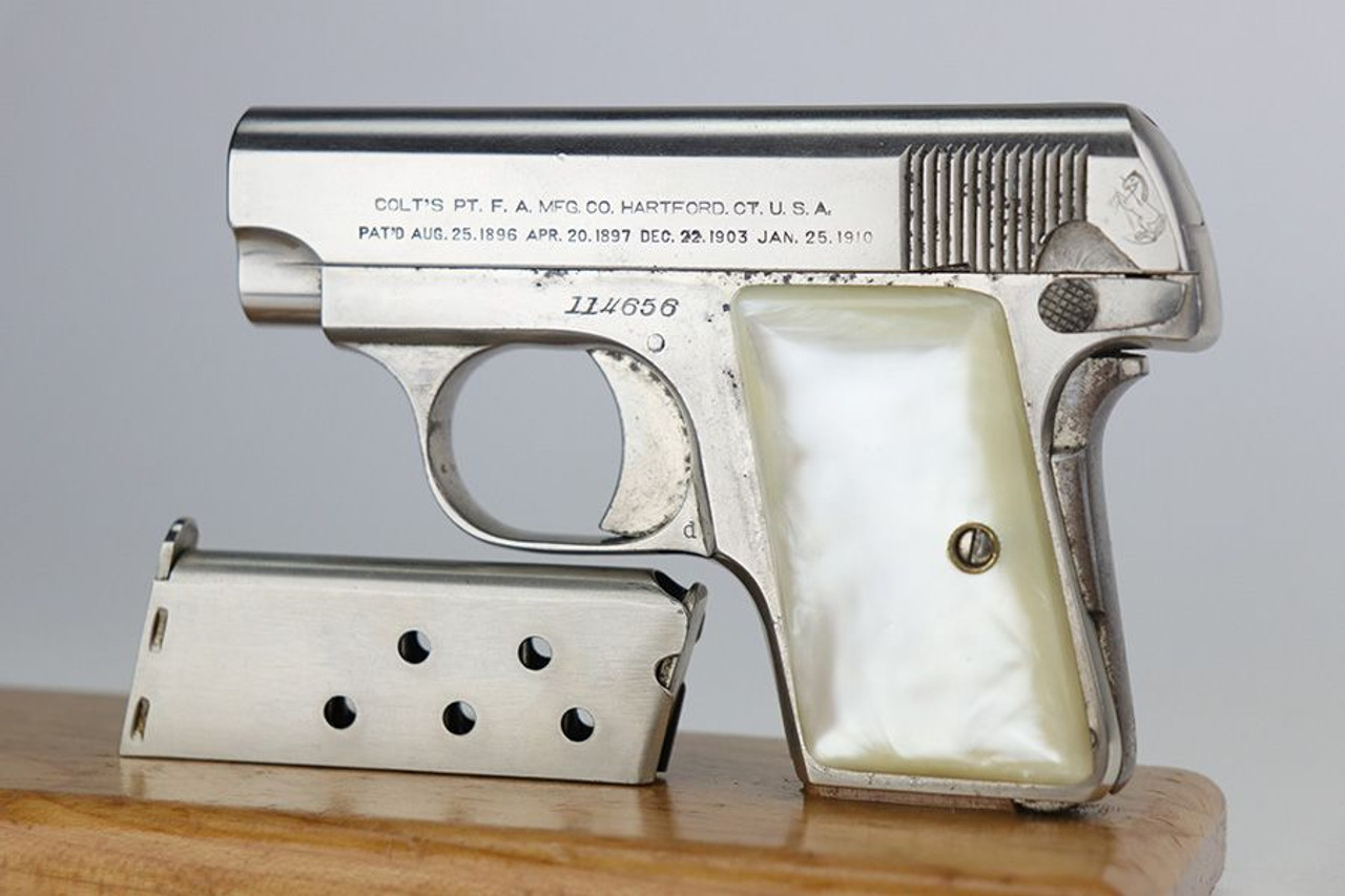 Colt M1908 Vest Pocket Pistol - Factory Nickeled - 1
