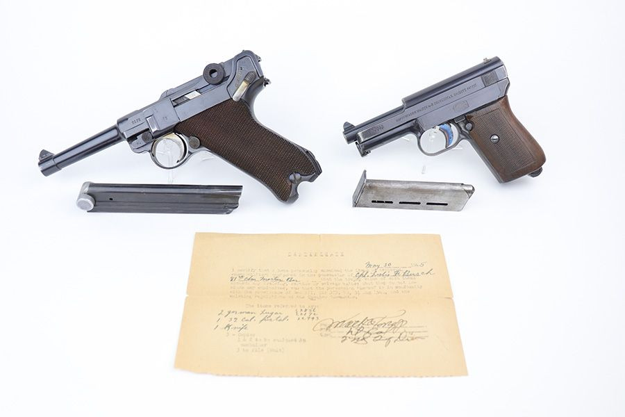 Silver Star Recipient's Capture Grouping - Mauser Luger & M1914 - 1