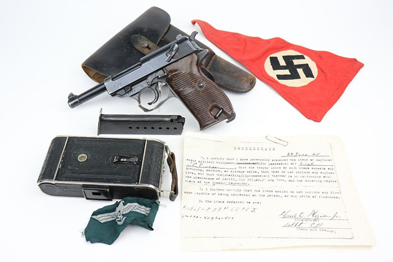 "Wounded" 1944 Walther P.38 Rig - With Capture Papers & Extras - 1