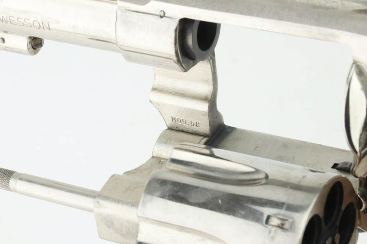 SOLD - Nickel Smith & Wesson Model 58 Revolver - .41 Magnum