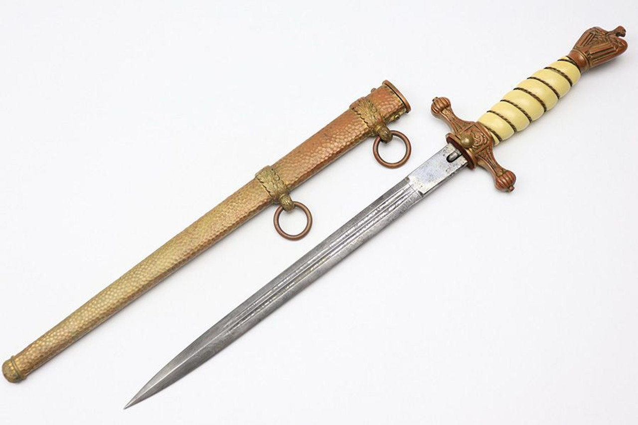 Etched Kriegsmarine Dagger - Hammered Scabbard - 1