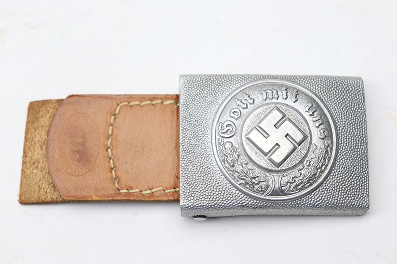 Police Belt Buckle & Leather Tab - 1