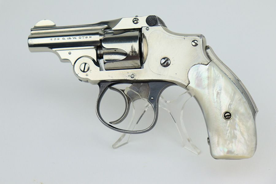 Rare Smith & Wesson Bicycle Revolver - With Pearl Grips - 1