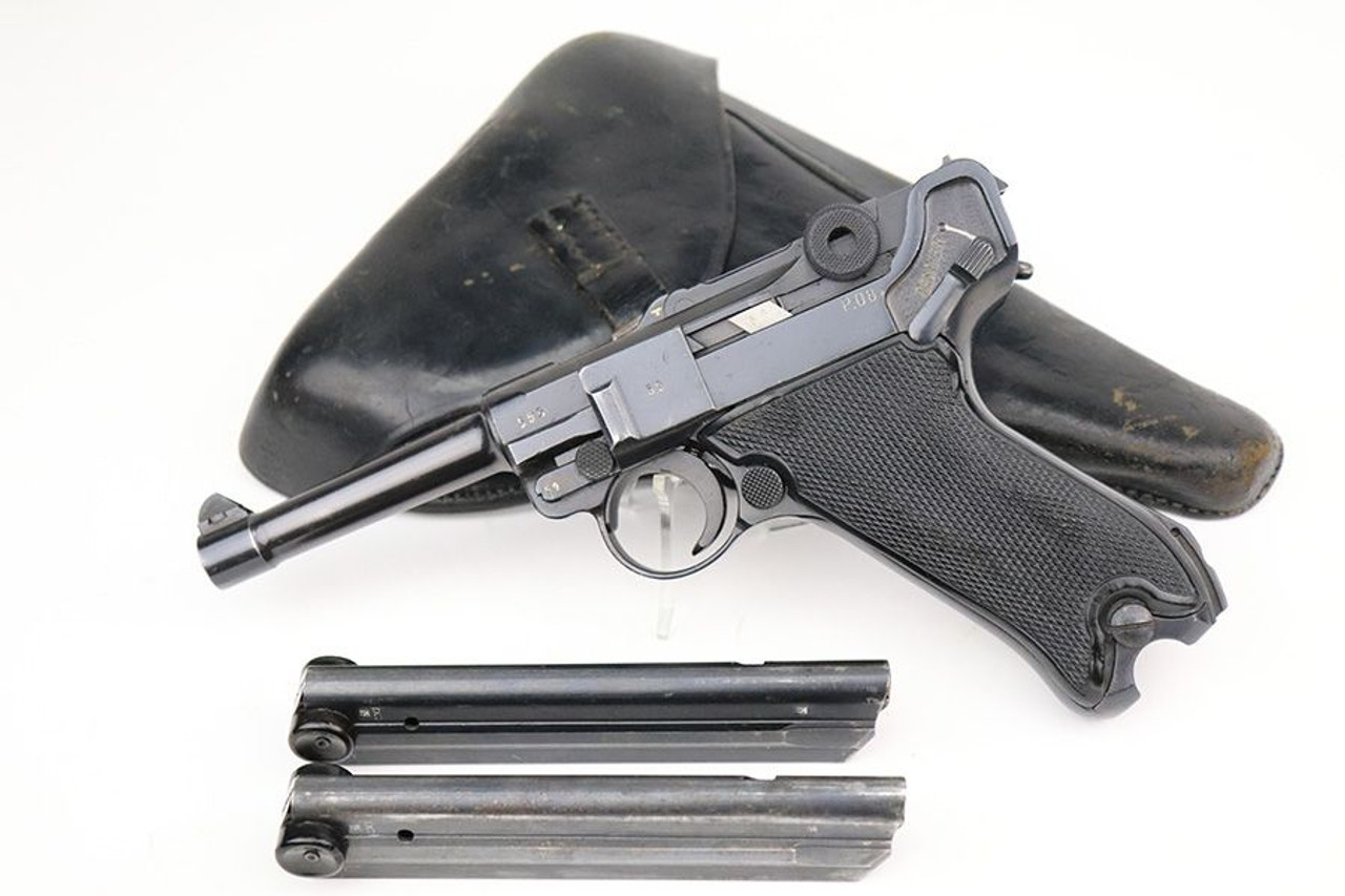 Excellent 1942 Black Widow Mauser Luger Rig - 1