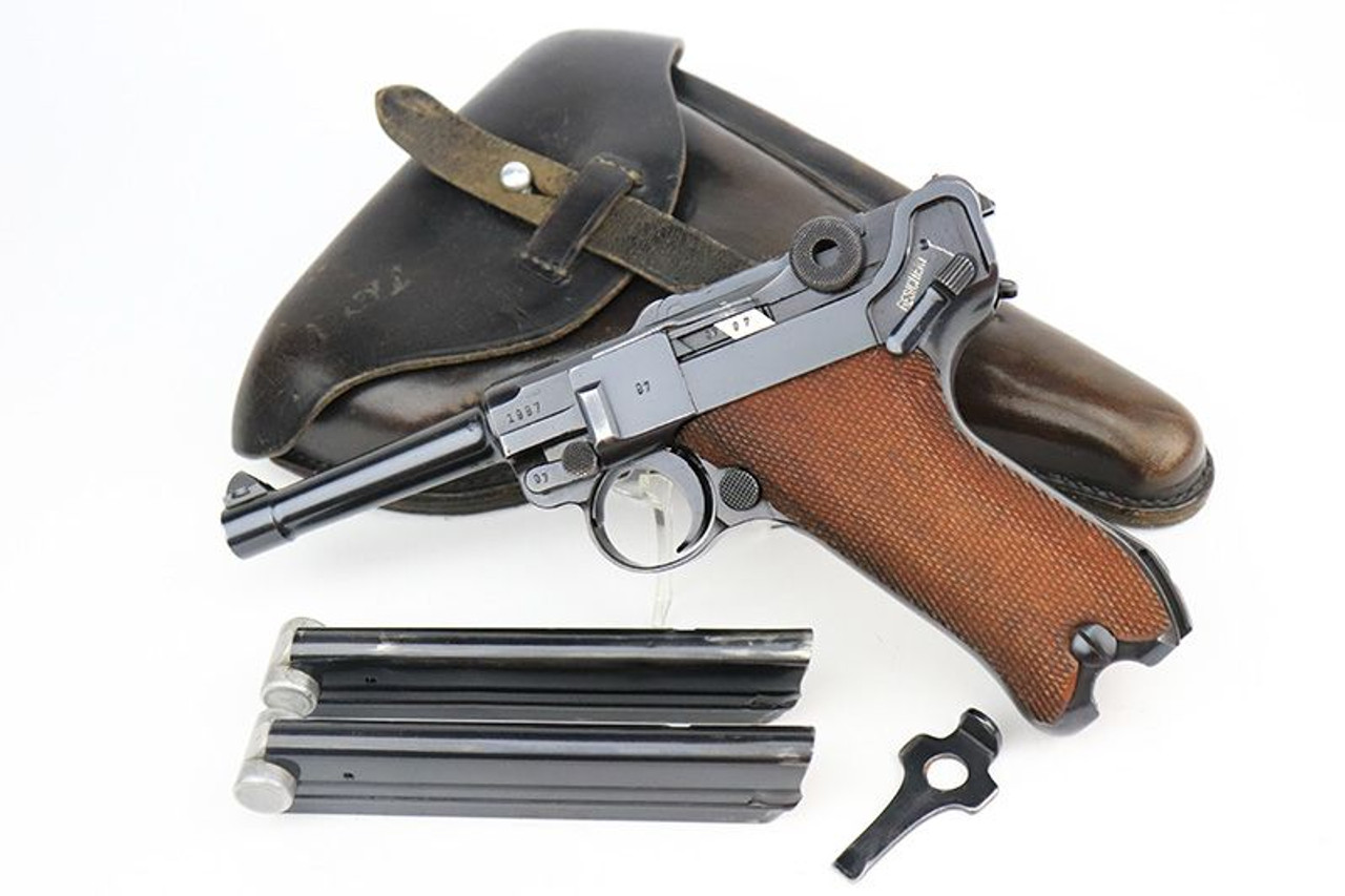 Rare 1939 Police Eagle/C Mauser Banner Luger Rig - Two Matching Mags - 1