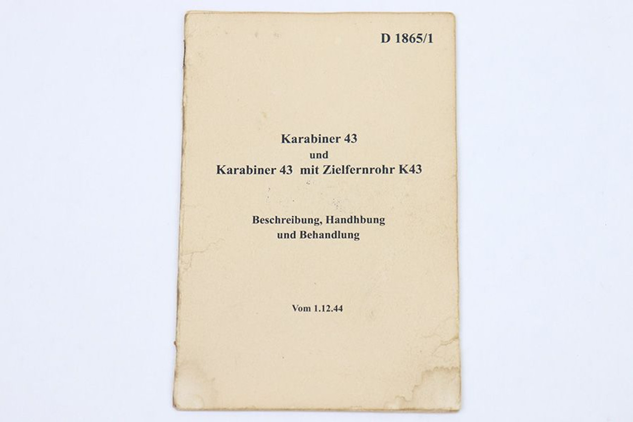 Rare K43 / G43 Manual - Large Format - 1