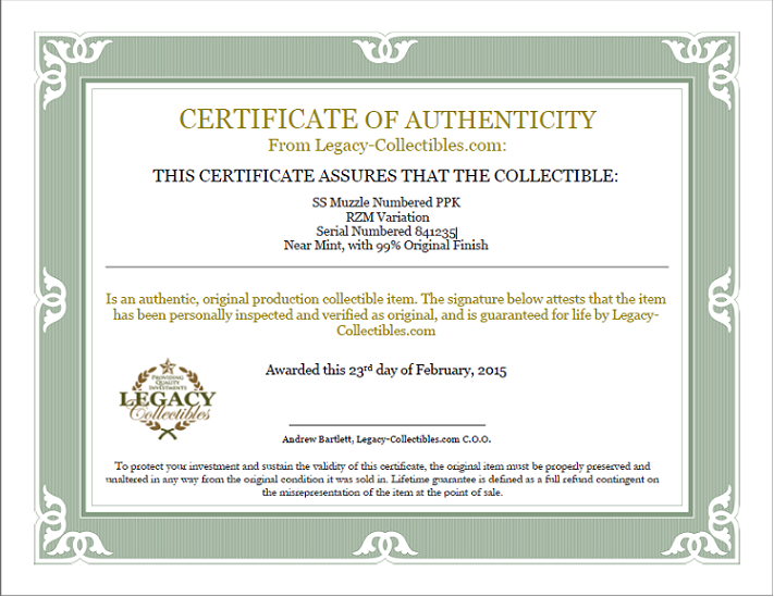 Certificate of Authenticity - 1