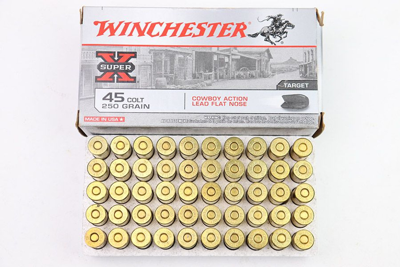 Winchester Super-X .45 Colt Lead Flat Nose Ammo - 1