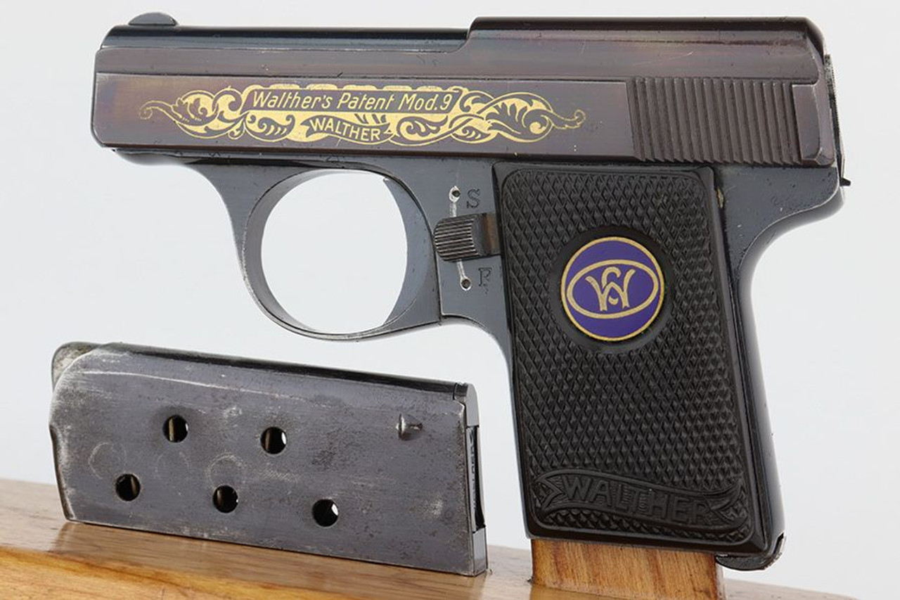 Beautiful Walther Model 9 - Gold Inlay - 1