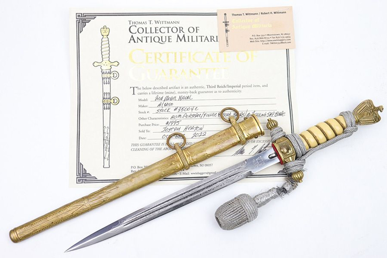 Etched Kriegsmarine Dagger with Certificate - 1