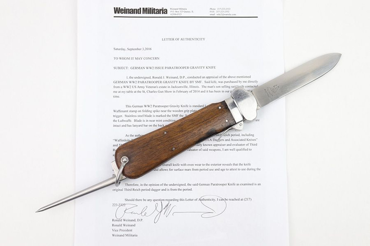 Luftwaffe Gravity Knife with Certificate - 1